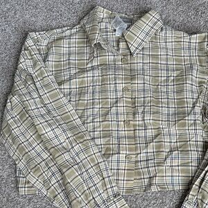 Plaid Crop Button up